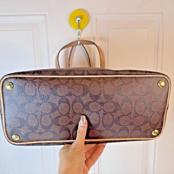 Coach Cora Domed Satchel F26184 Brown Coated Canvas/Leather Handbag Purse - Picture 6 of 14